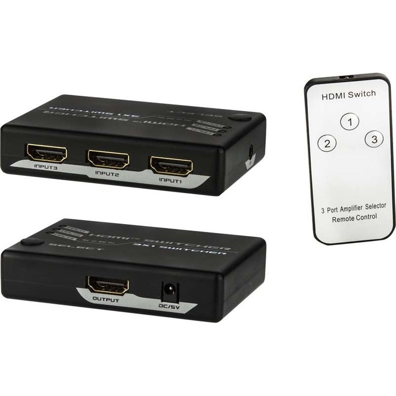 E+P Elektrik - Endgeräteumschalter HDMI-Umschalter UHD 131 3-fach,IR,sw
