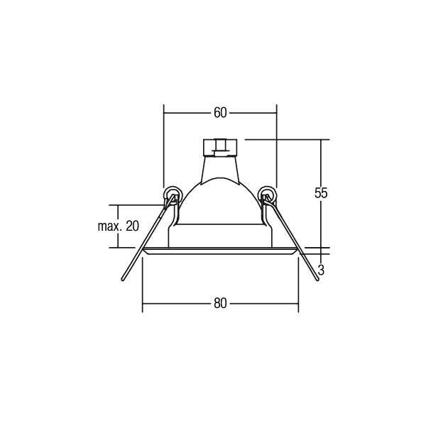 Brumberg Leuchten - Downlight/Strahler/Flutlicht Einbaustrahler 3202.07 weiß