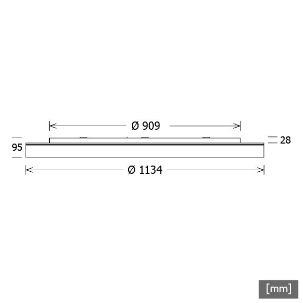 LTS Licht&Leuchten - Decken-/Wandleuchte LED-Anbau-/Pendelleuchte LUNL407.830.1/DALIsw 830, DALI, sw