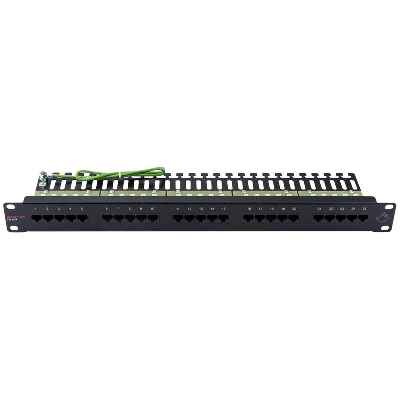 Dätwyler IT Infra - Patchpanel Kupfer Telefonpanel CU 25/4 418002 Cat. 3 schwarz