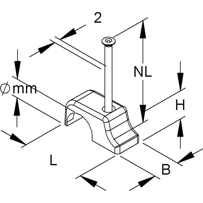 HKL - Nagelschelle (für Kabel) BI-Top-Nagelschelle 2566/25 − 100 Stück