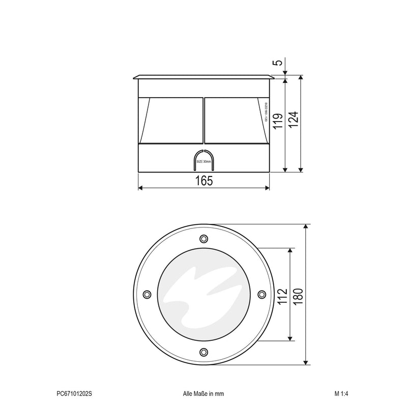 EVN Lichttechnik - Bodeneinbauleuchte LED-Bodeneinbauleuchte PC67101202S IP67