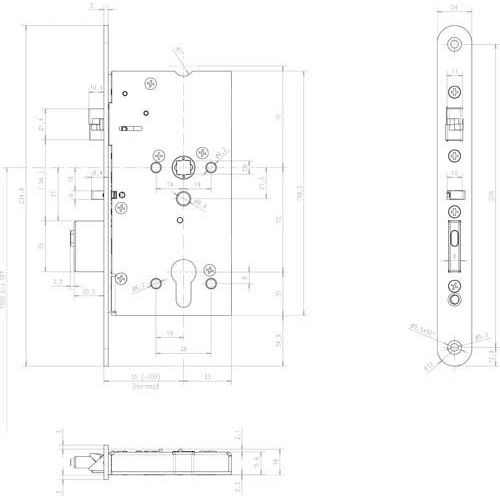 Assa Abloy effeff - Elektrischer Türöffner Mediator Schloss 609-602PZ-----1 Vollblatt,Dornm.60mm