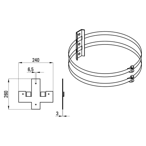 WHD - Halterung für Audio-/Videosysteme Mastbefestigung MB3 f.TL230