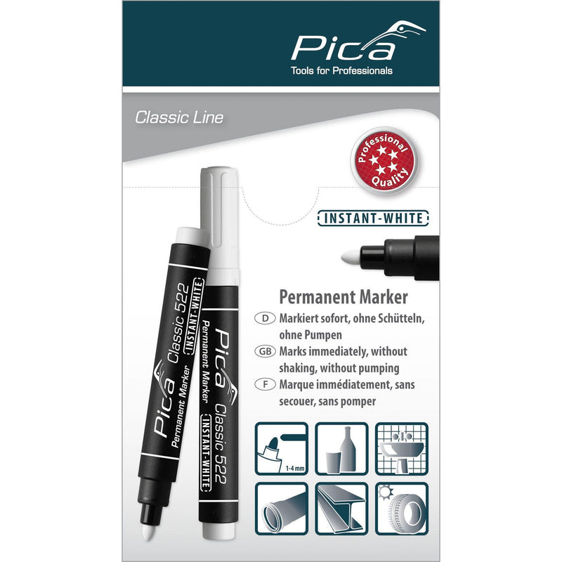 Pica-Marker - Markierungsstift Permanent Marker 522/52 1-4mm, INSTANT WHITE