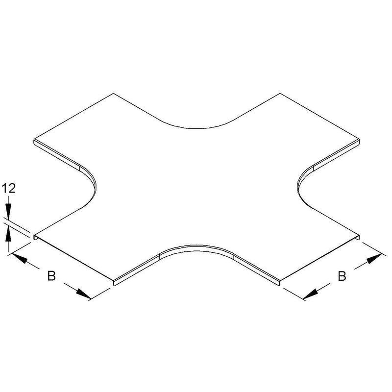 Niedax - Deckel Kreuzstück für Kabeltragsystem Deckel für Kreuzung RKSCD 150 S Breite 155,5mm