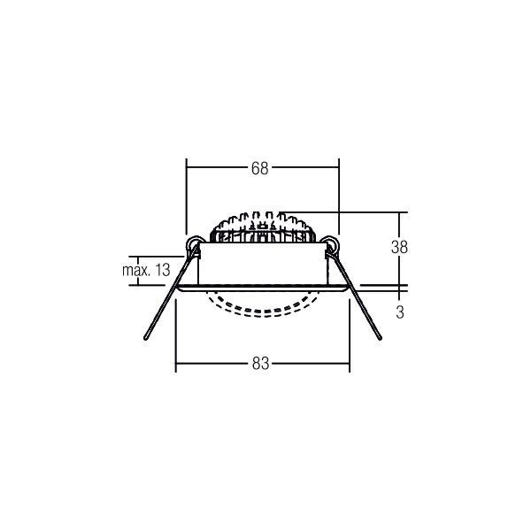 Brumberg Leuchten - Downlight/Strahler/Flutlicht LED-Einbaustrahler 40369223 3000K edelst. dimm