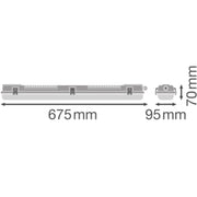 Ledvance - Decken-/Wandleuchte Feuchtraumleuchte f. T8LED DPHO.600P2XLpMTIP65 0,6m 2flammig