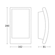 Steinel - Decken-/Wandleuchte Außenleuchte ohne Sensor L 22 anthrazit 81 x 162 x 280 mm