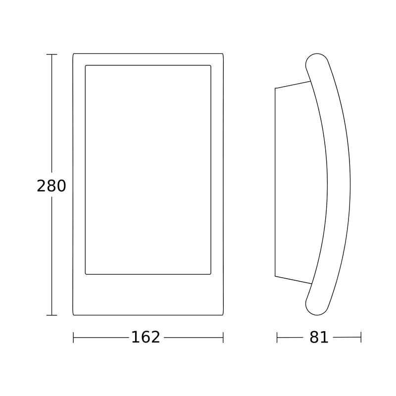 Steinel - Decken-/Wandleuchte Außenleuchte ohne Sensor L 22 anthrazit 81 x 162 x 280 mm