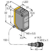 Turck - Lichttaster mit Hintergrundausblendung Opto Sensor Q20PFF100Q5 Lichttaster