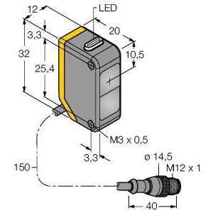 Turck - Lichttaster mit Hintergrundausblendung Opto Sensor Q20PFF100Q5 Lichttaster