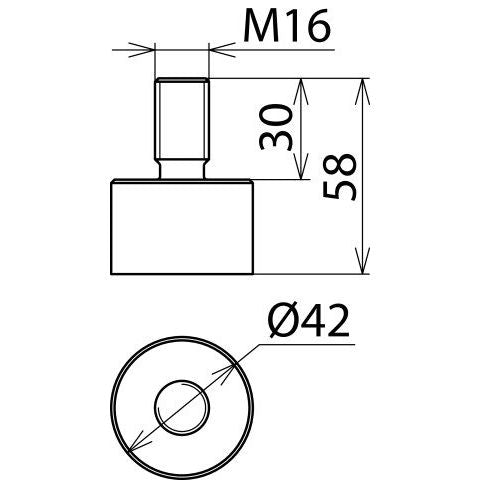 DEHN - Festpunkt für EuK-Vorrichtung Anschlussstück AS SCHW M16 30 Ausf.A m.Gewindebolz