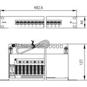 Telegärtner - Patchpanel Kupfer 19Z.Patch Panel 1HE 100007023 MPP24-HS Cat5e