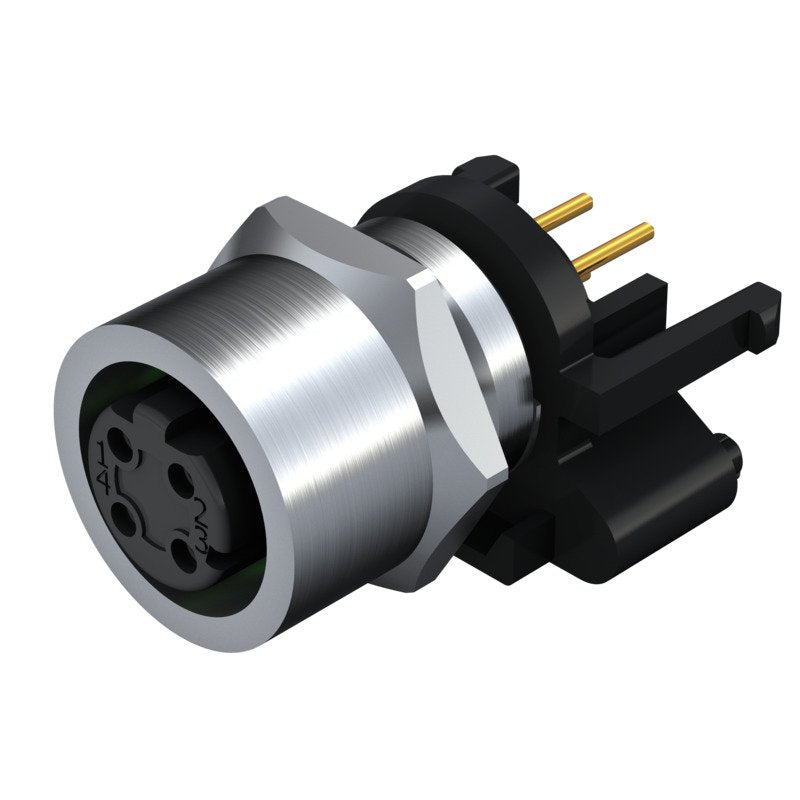 Weidmüller - Rundsteckverbinder, Einbau (PCB) Stecker SAIE-M12BB-4-F10TL M12 − 10 Stück