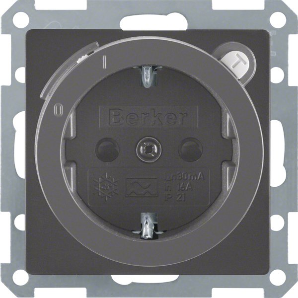 Berker - Steckdose SCHUKO-Steckdose anth/sa 47086086 m. FI-Schutzschalter