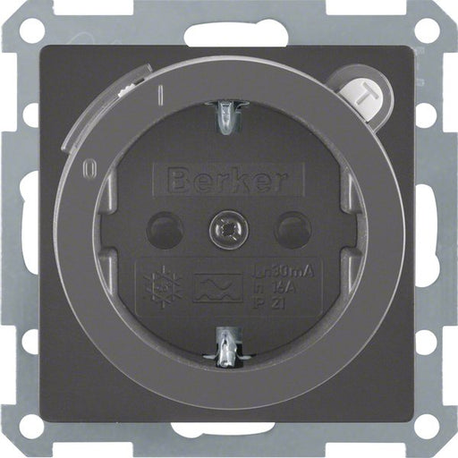 Berker - Steckdose SCHUKO-Steckdose anth/sa 47086086 m. FI-Schutzschalter