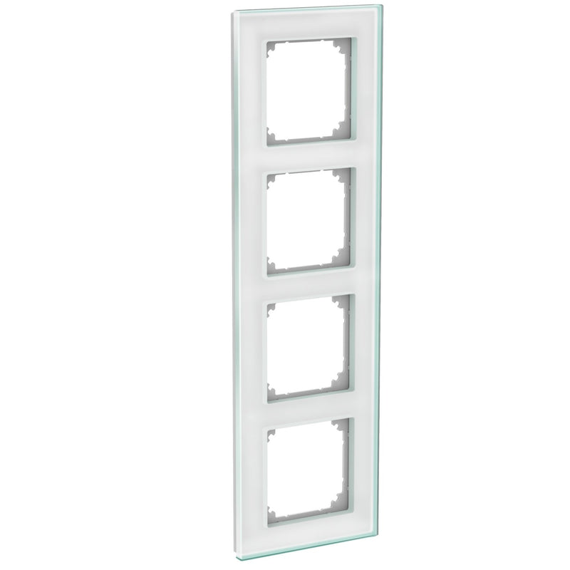 Elso - Abdeckrahmen Echtglas-Rahmen 4-fach WDE004038 kristallweiß