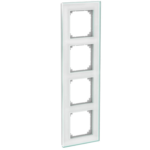 Elso - Abdeckrahmen Echtglas-Rahmen 4-fach WDE004038 kristallweiß