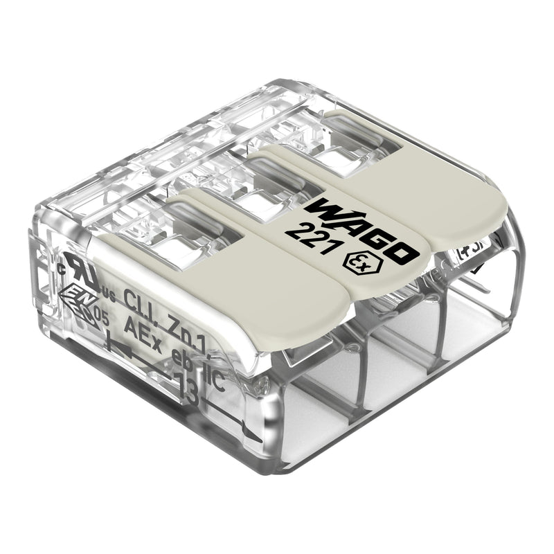 WAGO - Steckklemme COMPACT-Verbindungsklemme 221-683 Ex e,transparent − 30 Stück