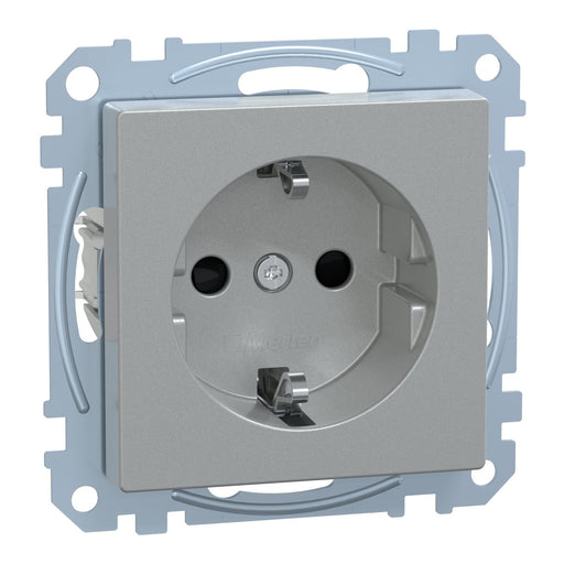 Merten - Steckdose SCHUKO-Steckdose alu MEG2400-0460 BRS Schraub-Liftkl