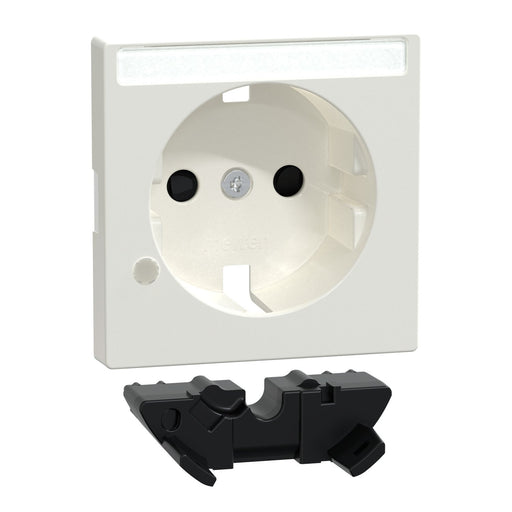 Merten - Abdeckung/Bedienelement für Installationsschalterprogramme Zentralplatte pws/gl MEG2335-0319 f.Steckdose ÜS
