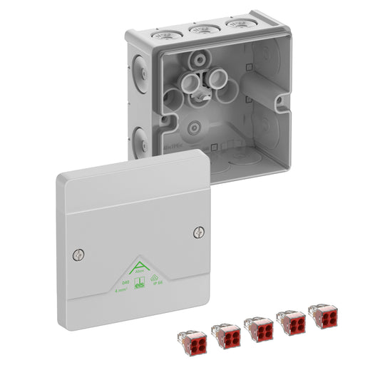 Spelsberg - Dose, Gehäuse für Montage auf der Wand/Decke Abzweigkasten Abox 040-4²