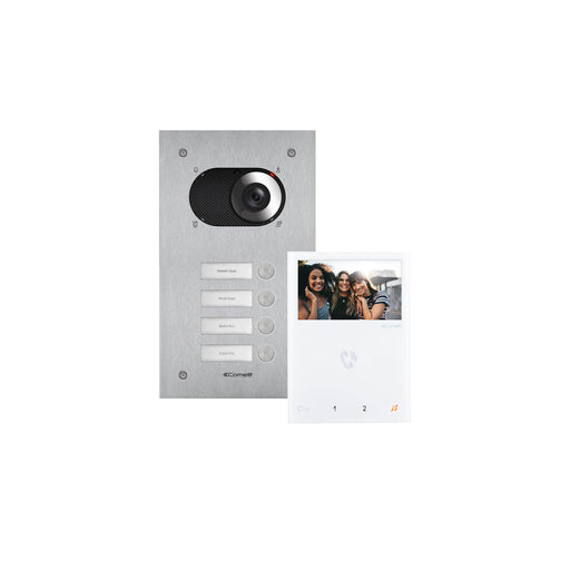 Comelit - Türsprech-Set Vierfamilienhauskit Switch KVS2004 1xMonitorMini HF,SB2