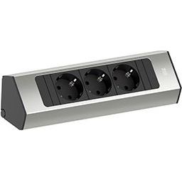 Bachmann - Mehrfachsteckdose CASIA Steckdosenleiste 2m 932.000 Edelstahl-Optik
