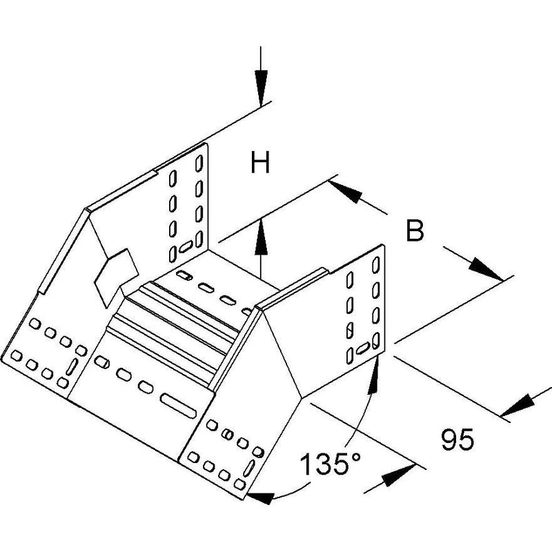 Niedax - Bogen für Kabelrinne Rinnenfallbogen 45Gr. RFB 110.600 110x602mm