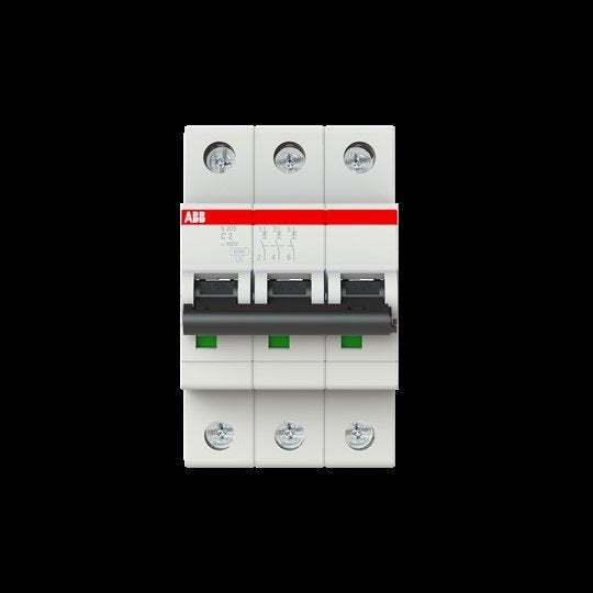 ABB Stotz S&J - Leitungsschutzschalter Sicherungsautomat S203-C2 6kA 2A C 3p