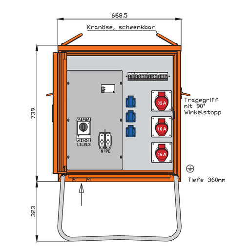 Walther Werke - Baustromverteiler Verteilerschrank WV0280R1 44kVA