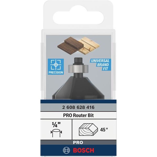 Bosch - Fräser PRO Fasefräser, 2608628416 45°, Schaft