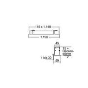 Brumberg Leuchten - Decken-/Wandleuchte Einbau-Profilleuchte 7427122016 1158 x 110 x 59mm