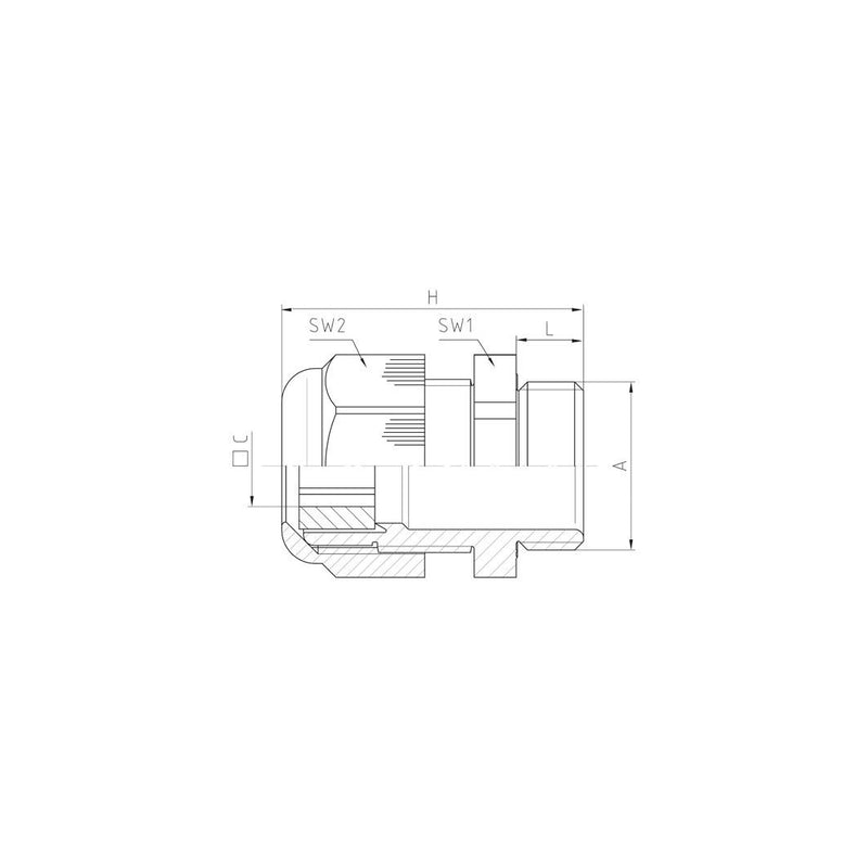 Jacob - Kabelverschraubung PERFECT Kabelverschraubung 50.620PASW/ASI1 M 20X1,5 − 100 Stück