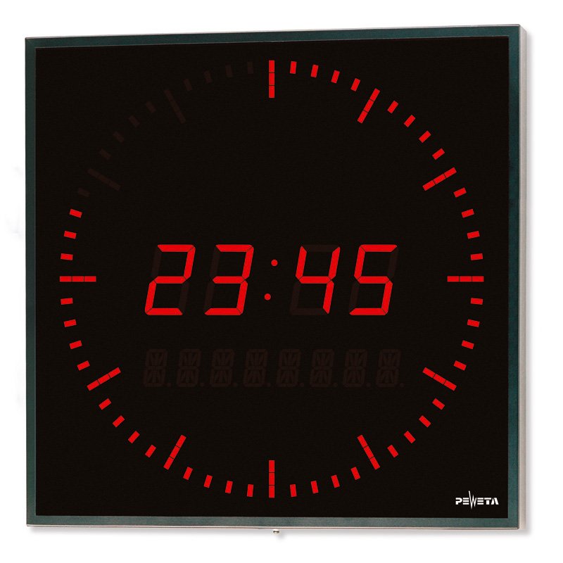 Peweta - Uhr LED-Weltzeit-Display 42.535.521 mit 2 Weltzeiten