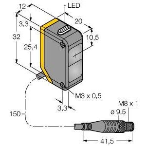 Turck - Lichttaster mit Hintergrundausblendung Opto Sensor Q20PFF150Q Lichttaster