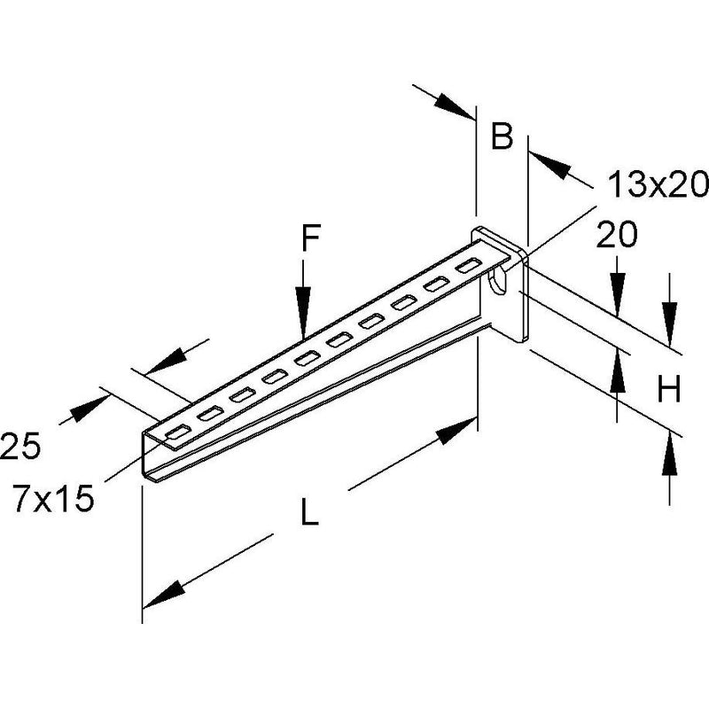 Niedax - Ausleger für Kabeltragsystem Wandausleger KTA 200 E5