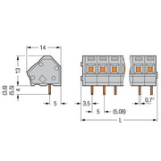 WAGO - Leiterplattenklemme 236-106 2,5mm² − 35 Stück
