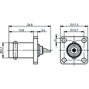 Telegärtner - Koax-Steckverbinder BNC-Flanschbuchse 100023567 75Ohm löt − 5 Stück