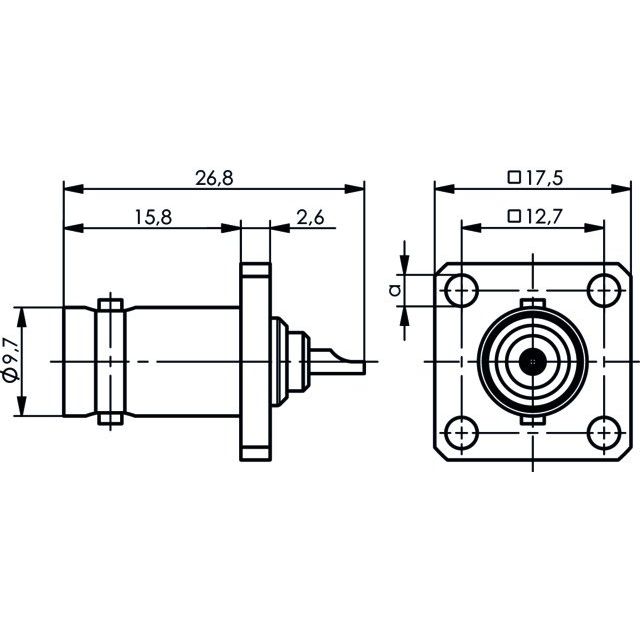 Telegärtner - Koax-Steckverbinder BNC-Flanschbuchse 100023567 75Ohm löt − 5 Stück