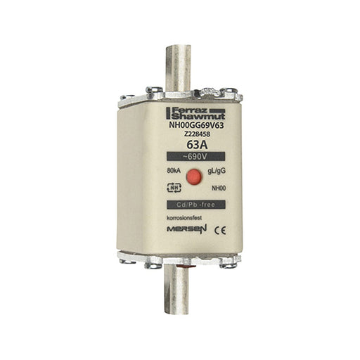 Mersen - Messersicherung NH-Sicherungseinsatz SF NH00GG69V63 Gr.00 gG 63A/690V KM − 3 Stück