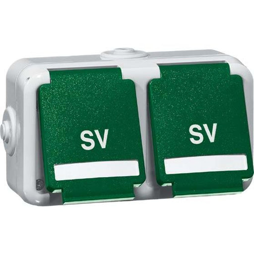 Peha - Schalter-/Steckdosenkombination Steckdose SCHUKO D 6632 WAB NA GN SV Beschrift.,SV,grün