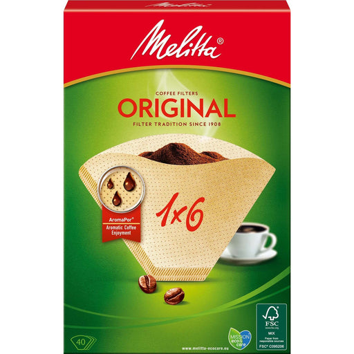 Melitta SDA - Zubehör/Ersatzteile für Kleingeräte Filtertüten 1x6/40 naturbr(VE40) − 8 Packung