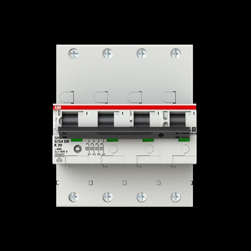 ABB Stotz S&J - Selektiver Hauptleitungsschutzschalter Haupleitungsschutzschalter S754DR-K20 20A K 25kA 4P