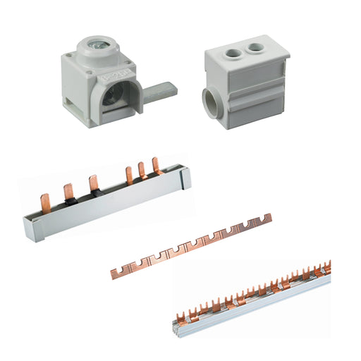 Mersen - Zubehör/Ersatzteile für elektrische Sicherungen/Sicherungshalter V-Schiene Steg 02923.101210 3-pol. m.Iso. 10mmq − 5 Stück