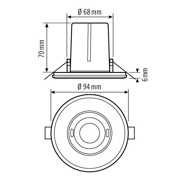 ESYLUX - Bewegungsmelder/Präsenzmelder komplett Bewegungsmelder UP PD-FLAT-E360i/8RD WH rund weiß