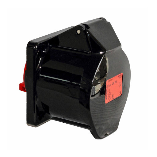 Walther Werke - CEE-Anbausteckdose (IEC 60309) Anbaudose gerade 63A 460406SW 4P 400V 6h IP44