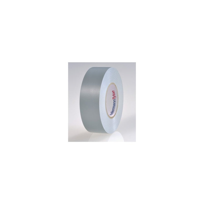 HellermannTyton - Klebeband Isolierband HTAPEFLEX152525PVCGY 25mm x 25m grau − 10 Stück