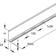 Niedax - Trennwand für Kabeltragsystem Trennsteg RW 110 F − 3 Meter